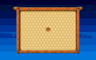 A Deluxe Paint picture: an empty comb frame waiting for a cell